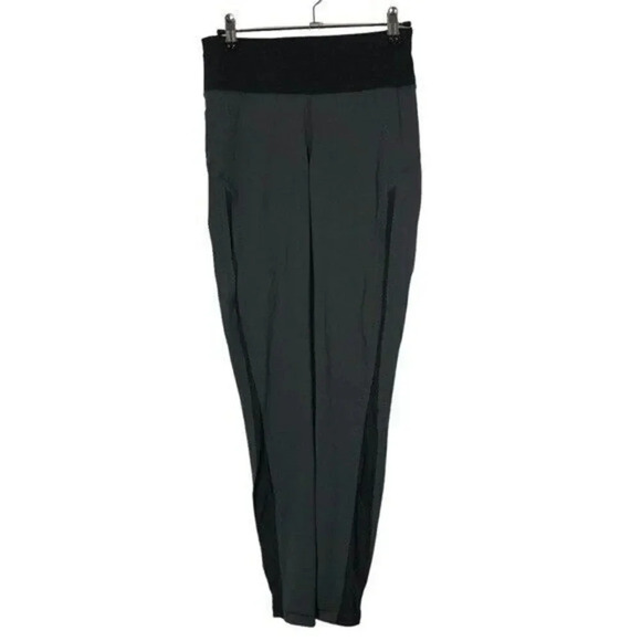 Lululemon Smooth Stride Blue Tied & Black Athletic Leggings 4 - Picture 3 of 7